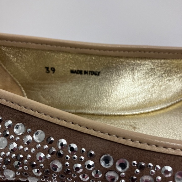 Jimmy Choo Suede Ballet Flats with Crystal Embellishments Size 39 - Picture 5 of 5